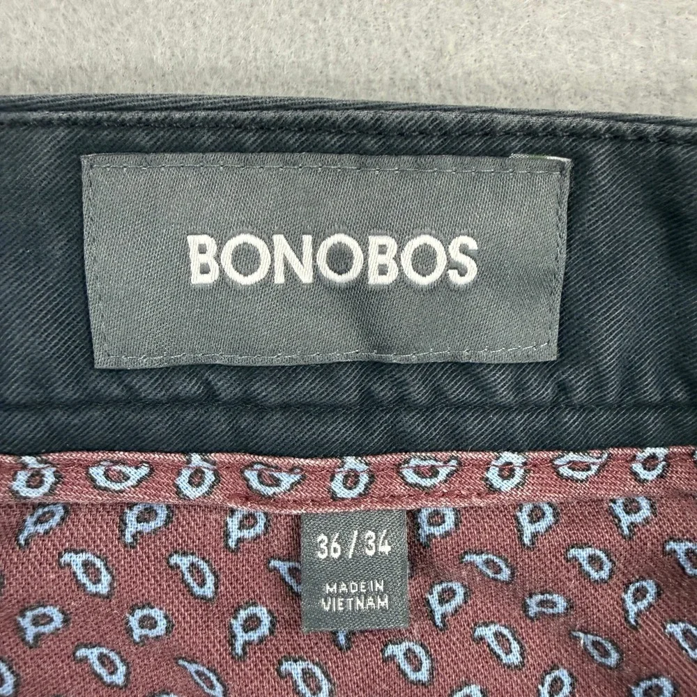 Bonobos Chino Pants Mens 36x34 Charcoal Slim Stretch Cotton Flat Front Casual
